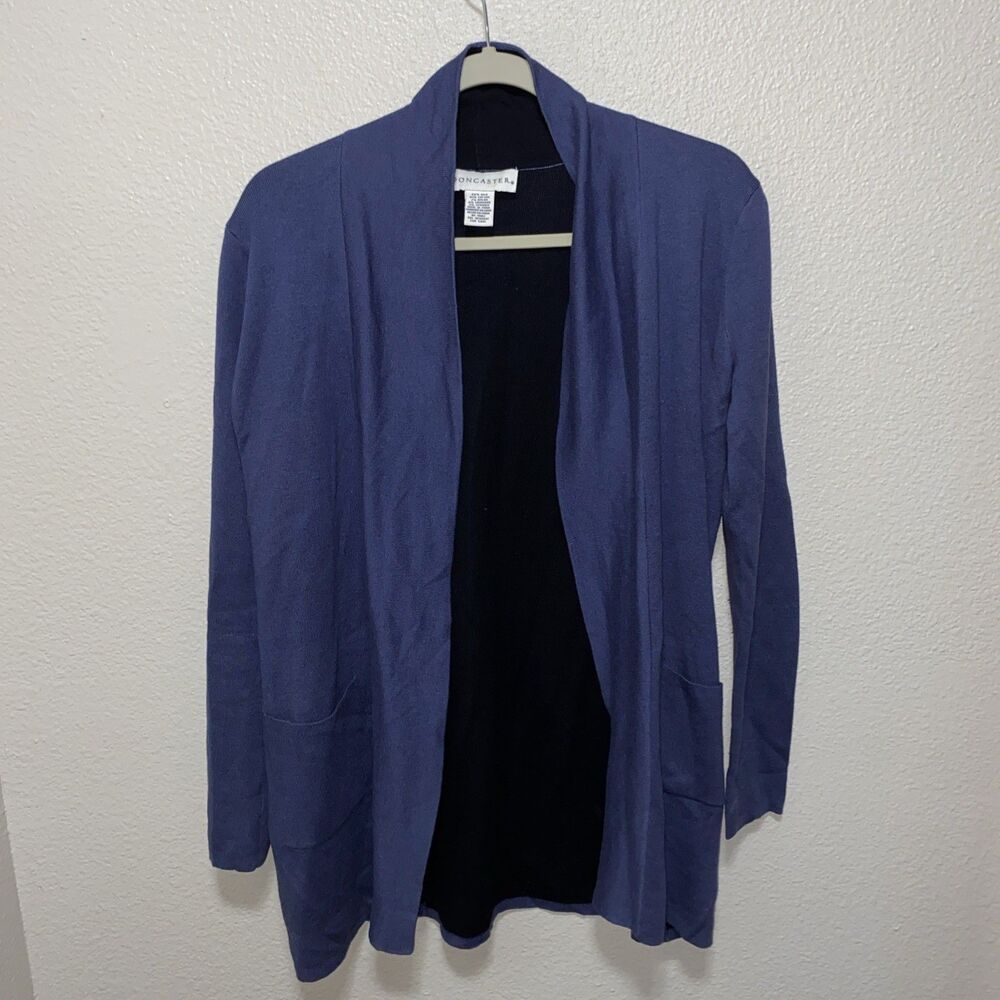 Doncaster Women’s Silk Blend Cardigan Size S Blue